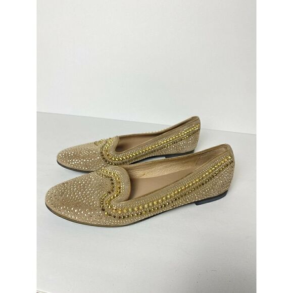 Sondra Roberts 38 Loafers Tan Studded - Picture 4 of 5